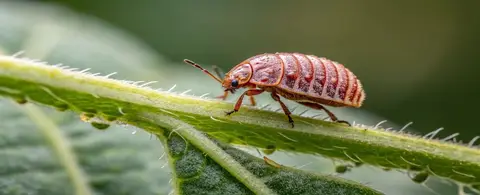 scale insects attached to plant stems in garden