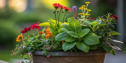 variety of plants growing in outdoor containers