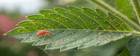 indoor plant leaves with spider mites and natural treatment methods
