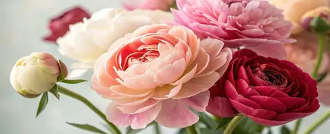 colorful blooming peonies in home garden