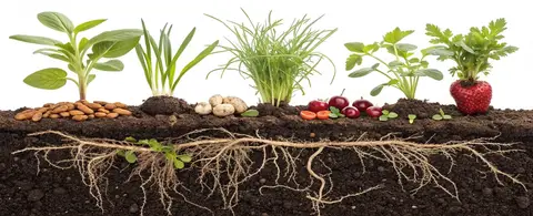vegetables and flowers planted together in garden bed