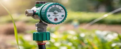 automatic watering timer connected to garden hose