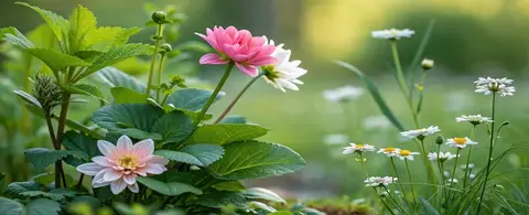 comfortable garden corner with bench and plants